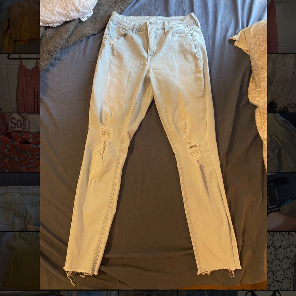 High Waisted Ripped Skinny Jeans